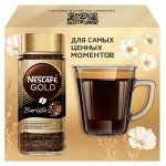 Набор подарочный Nescafe Gold Barista кофе растворимый 85 г + кружка 260 мл (kastd)