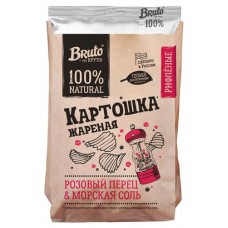 Чипсы Bruto Картошка натуральная жареная розовый перец и морская соль, 130 г (kastd) в магазинах Ашан