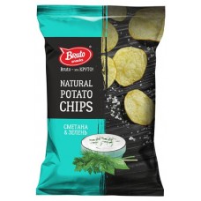 Чипсы картофельные Bruto Сметана и зелень, 130 г (kastd) в магазинах Ашан