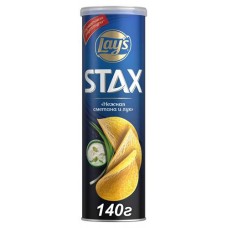 Чипсы картофельные Lay's STAX со вкусом нежной сметаны и лука, 140 г (kastd) в магазинах Ашан