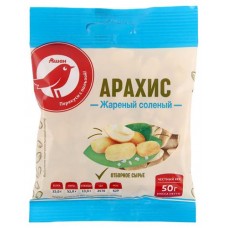 Арахис жареный АШАН Красная птица соленый, 50 г (kastd) в магазинах Ашан