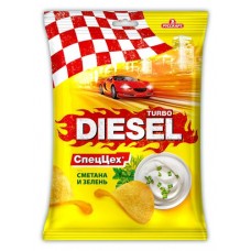 Чипсы Turbo Diesel сметана и зелень, 120 г (kastd) в магазинах Ашан