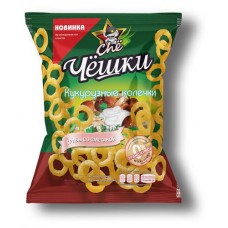 Снек кукурузный Chе Чешки луковые колечки со вкусом грибов со сметаной, 40 г (kastd) в магазинах Ашан