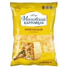 Чипсы картофельные Московский картофель рифленые со вкусом сыра пармезан, 150 г (kastd) в магазинах Ашан
