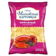 Чипсы рифленые Московский Картофель камчатский краб, 130 г (kastd) в магазинах Ашан