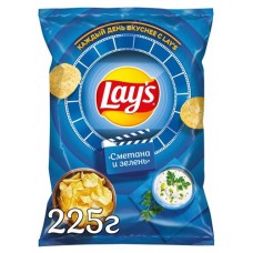 Чипсы картофельные Lay's сметана и зелень, 225 г (kastd) в магазинах Ашан