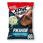 Сухарики Хрусteam ржаные Сметана-Зелень, 60 г (kastd)