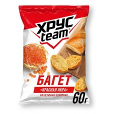 Сухарики Хрусteam Багет Красная икра, 60 г (kastd) в магазинах Ашан