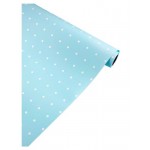 Пленка матовая Горошек голубая, 58 см х 10 м (kastd)