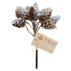 Набор шишек Азалия Декор заснеженных на вставках пластик D2xL12см коричневый, 10 шт (kastd) в магазинах Ашан