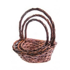 Набор плетеных корзин ива коричневые, 3 шт (kastd) в магазинах Ашан