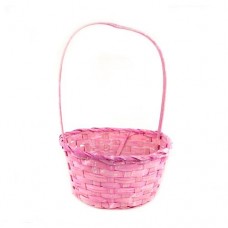 Корзина плетеная бамбук розовая, 20х10х33 см (kastd) в магазинах Ашан