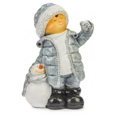 Фигурка ТПК Полиформ Мальчик со снеговичком, 40 см (kastd) в магазинах Ашан