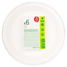 Тарелки одноразовые Actuel ECO компостируемые десертная, 6 шт (kastd) в магазинах Ашан