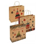 Пакет подарочный GrandGift крафт с печатью 18, 39х27,5х12 см (kastd)