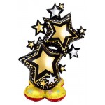 Фигура фольгированная Веселая затея Звезды черные, 99 см (kastd)