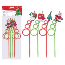 Трубочки для коктейля Мультидом Рождество, 4 шт (kastd) в магазинах Ашан