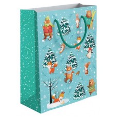 Пакет подарочный бумажный матовый Зверята, 26х32 см (kastd) в магазинах Ашан
