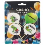 Набор праздничных свечей на деревянной шпажке Приколы, 4 шт (kastd)