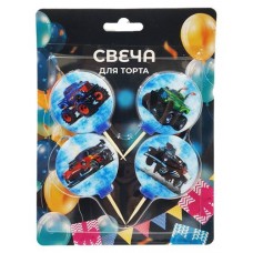 Набор свечей для торта Машинки, 4 шт (kastd) в магазинах Ашан