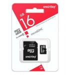 Карта памяти MicroSDHC SmartBuy 16 Гб Сlass 10 с адаптером (kastd)