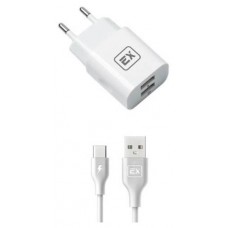 Сетевое зарядное устройство Exployd EX-Z-595 Classic 3.1A 2хUSB - Type-C белое (kastd) в магазинах Ашан