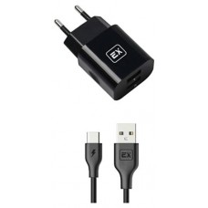 Сетевое зарядное устройство Exployd EX-Z-594 Classic 3.1A 2хUSB - Type-C черное (kastd) в магазинах Ашан