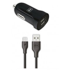 Автомобильное зарядное устройство Exployd Classic EX-Z-582 2xUSB+кабель MicroUSB черное (kastd) в магазинах Ашан