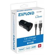 Автомобильное зарядное устройство Exployd EX-Z-584 3.4А 2.4А+1А USB 8 Pin (kastd) в магазинах Ашан