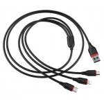 Кабель Borofone BX17 Enjoy 3 in 1 USB - Lightning+MicroUSB+Type-C, 1 м (kastd)