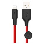 USB кабель Hoco X21 Lightning 8-pin красный, 25 см (kastd)