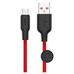USB кабель Hoco X21 Micro USB красный, 25 см (kastd)
