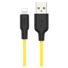 USB кабель Hoco X21 Lightning 8-pin желтый, 1 м (kastd) в магазинах Ашан