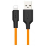 USB кабель Hoco X21 Lightning 8-pin оранжевый, 1 м (kastd)