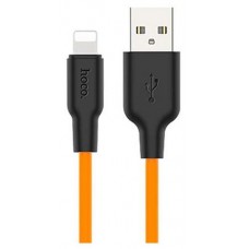 USB кабель Hoco X21 Lightning 8-pin оранжевый, 1 м (kastd) в магазинах Ашан