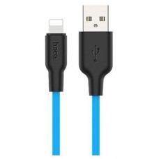 USB кабель Hoco X21 Lightning 8-pin синий, 1 м (kastd) в магазинах Ашан