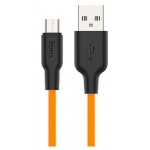 USB кабель Hoco X21 MicroUSB оранжевый, 1 м (kastd)