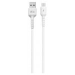 USB кабель Exployd microUSB круглый цвет белый длина 1М 3A Flow (kastd)