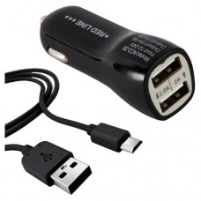 Автомобильное зарядное устройство Red Line АС2-20 2USB + кабель microUSB (kastd) в магазинах Ашан