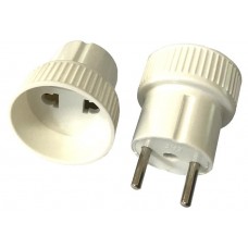 Адаптер переходник duwi европейская вилка 6A 230В 1300Вт IP20 белый (kastd) в магазинах Ашан