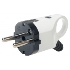 Вилка угловая с ушком duwi с заземлением 16А 250В IP20 ABS-пластик белая (kastd) в магазинах Ашан