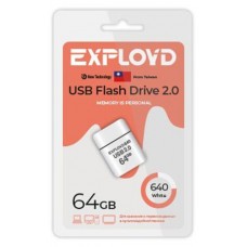 Флешка Exployd 640 64GB белая (kastd) в магазинах Ашан