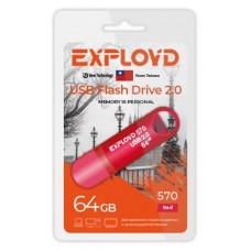 Флешка Exployd 570 64GB красная (kastd) в магазинах Ашан