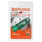 Флешка Exployd 570 64GB зеленая (kastd)