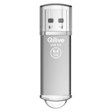 Флешка Qilive USB 3.2 gen 1, с колпачком алюминий серебро, 64GB (kastd) в магазинах Ашан