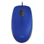 Мышь проводная Logitech M110 синяя (kastd)