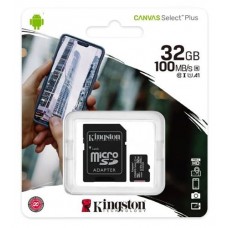 Карта памяти MicroSD Kingston Canvas Select Plus 32GB с адаптером (kastd) в магазинах Ашан