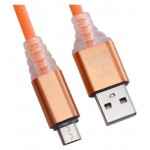 USB кабель Liberty Project Micro USB Змея LED TPE оранжевый (kastd)