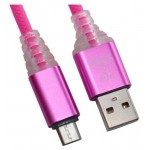 USB кабель Liberty Project Micro USB Змея LED TPE розовый (kastd)