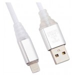 USB кабель Liberty Project для Apple 8 pin Змея LED TPE белый (kastd)